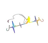 Whoasyst Autocollant motif battements de cœur de pêche pour moto réservoir d'huile et fenêtre de voiture décoration de voiture