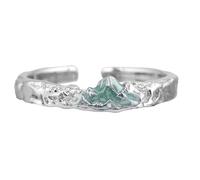 Whoasyst Bague d'engagement d'amour pour couple - Motif montagne et mer - Taille réglable - Accessoire de doigt - Bijoux symboliques, One Size, Comme décrit, Comme décrit.