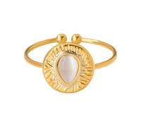 Whoasyst Bagues ouvertes d'inspiration française en acier inoxydable taille réglable pour plus de confort et d'élégance, géométrique minimaliste or simple pour femme, ensemble de nœuds fins