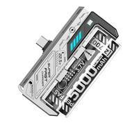 Whoasyst Bloc d'alimentation 5000 mAh avec entrées de type C et batterie interchangeable, convient pour smartphones et tablettes, appareil facile à transporter avec batterie amovible