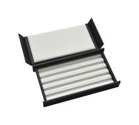 Whoasyst Boîte doublée de cuir avec fermoir sécurisé pour affichage de voyage et rangement en cristal, élégant étui de présentation de bijoux