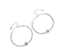 Whoasyst Bracelet réglable en acier inoxydable avec couronne pour les couples, idéal pour exprimer l'amour lors d'un anniversaire ou d'un rendez-vous romantique, bijou pour occasions spéciales, taille