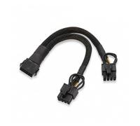 Whoasyst Câble adaptateur d'alimentation pour carte graphique 16 broches type 12VHPWR vers 2 x 6 + 2 broches, répartiteur GPU tressé 18 AWG pour boîtiers d'ordinateur de bureau et configurations de