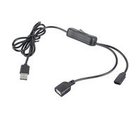 Whoasyst Câble d'extension USB vers type CREATE avec contrôle de changement 3 longueurs pour télétravail en voyage Utilisation Chargement uniquement Cordon d'extension d'alimentation CREATE