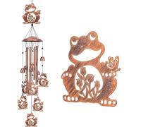 Whoasyst Carillon éolien en métal fabriqué à la main en forme de papillon pour extérieur, jardin, balcon, décoration anti-rouille, facile à installer, carillon solaire relaxant pour l'extérieur