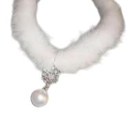 Whoasyst Collier à plumes et perles flocon de neige pour elle anniversaire, vacances, anniversaire de mariage, chaîne clavicule réglable, collier tendance confortable, One Size, Comme décrit, Comme