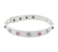 Whoasyst Collier élégant en cuir synthétique avec strass contrastés - Accessoire pour un usage quotidien - Collier tendance clouté avec strass, One Size, Comme décrit, Comme décrit.