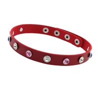 Whoasyst Collier élégant en cuir synthétique avec strass contrastés - Accessoire pour un usage quotidien - Collier tendance clouté avec strass, One Size, Comme décrit, Comme décrit.