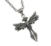 Whoasyst Collier en alliage pour homme avec motif crucifix symbolisant l'intelligence du pouvoir et du charme culturel pour tous les jours Cadeau tendance Chaîne de cou en alliage, One Size, Comme