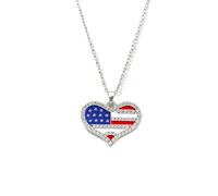 Whoasyst Collier tendance en alliage de couleur drapeau réglable pour un usage quotidien et un moment spécial, collier drapeau américain, One Size, Comme décrit, Comme décrit.