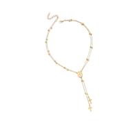 Whoasyst Collier tendance en forme de Y avec pendentif Sainte Mère et crucifix en alliage pour une apparence élégante Collier symbolique, One Size, Comme décrit, Comme décrit.