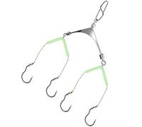 Whoasyst Crochet de pêche anti-enroulement en acier inoxydable avec cadre lumineux et ligne haute résistance pour les gros poissons, batailles en acier inoxydable de nuit