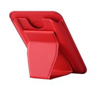 Whoasyst Étui portefeuille adhésif pour cartes de crédit - Pochette pliable pour téléphone portable - Support de bureau à coller - Angle réglable - Support de téléphone