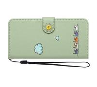 Whoasyst Étui portefeuille en cuir synthétique avec 3 emplacements pour cartes, sangles et support avec dragonne amovible et support pliable