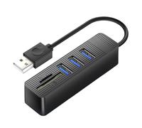 Whoasyst Extenseur USB 2.0 avec plusieurs ports et emplacement pour lecteur de cartes Vitesse 480 Mbps Compatible sur tous les systèmes d'exploitation Lecteur de cartes