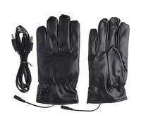 Whoasyst Gants chauffants électriques en cuir PU pour moto avec capteur d'écran tactile, chauffage électrique d'hiver