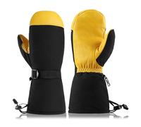 Whoasyst Gants de ski unisexes avec sangle de poignet réglable, coupe-vent, thermique pour temps froid, gants de snowboard