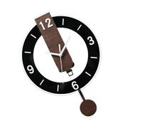 Whoasyst Horloge murale minimaliste en acrylique avec pendules - Mouvement silencieux avec chiffres arabes - Décoration esthétique de pièce - Horloge silencieuse pour bibliothèque