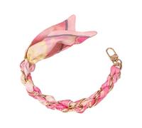 Whoasyst Lanière de poignet en métal tressé avec double boucle sécurisée pour activités - Courte - 32 cm - Design classique - Pour smartphone