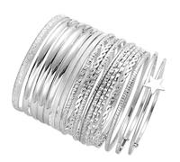 Whoasyst Lot de 18 bracelets en fer à motif étoile tendance - Robuste et élégant - Pour un usage quotidien ou une célébration - Résistants à la rouille, One Size, Comme décrit