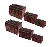 Whoasyst Lot de 3 boîtes à bijoux rétro en bois naturel pour bureau, décoration de la maison, cadeau en bois fait à la main, présentoirs rotatifs pour spectacles