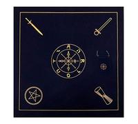 Whoasyst Nappe carrée en velours pour cartes de tarot - Tapisserie de jeu de divination - Petite nappe avec pochette - Tableau de table d'astrologie dans les jeux de négociation - Cartes avec guide