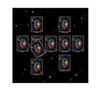 Whoasyst Nappe de cartes de lecture astrologie Tarots Divinations Nappe autel Tissu Jeu de société Accessoires Cartes Nappe Décoration murale
