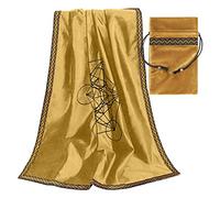 Whoasyst Nappe de divination en velours avec pochette de tarot en tissu nordique métaphysique pour cartes de jeu de société, tapis de cartes, tapis de jeu, tissu pour jeu de société Oracle