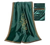 Whoasyst Nappe de divination en velours avec pochette de tarot en tissu nordique métaphysique pour cartes de jeu de société, tapis de cartes, tapis de jeu, tissu pour jeu de société Oracle