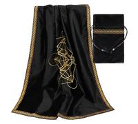 Whoasyst Nappe de divination en velours avec pochette de tarot en tissu nordique métaphysique pour cartes de jeu de société, tapis de cartes, tapis de jeu, tissu pour jeu de société Oracle