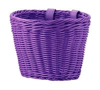 Whoasyst Panier de vélo pour enfants pour fille et garçon avec guidon de vélo tissé à la main avec sangles en cuir pour enfants petits paniers tissés à la main pour vélos avant pour enfants