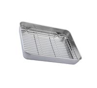 Whoasyst Plaque de cuisson en acier inoxydable avec grille métallique pour rôtir la dinde pour une grande capacité de cuisson multifonction