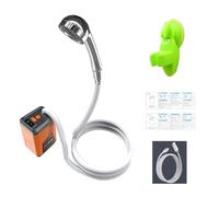Whoasyst Pompes de douche de camping portables, pompes électriques rechargeables, pulvérisateur à tête portable, facile à utiliser, douche électrique rechargeable