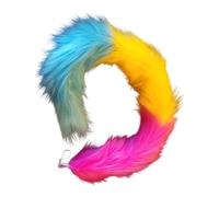 Whoasyst Porte-clés avec code de queue de loup fin et transportable pour fête, décontracté, tendance, faux cheveux, Couleur numéro 4, M