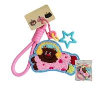 Whoasyst Porte-clés élégant en peluche pour sac à main et clés pour les aventures quotidiennes, b