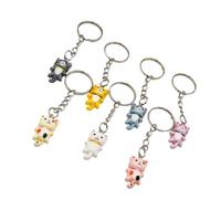 Whoasyst Porte-clés en résine en sept couleurs avec pendentif chat en résine, accessoire parfait pour les femmes et les amoureux. Accessoires mignons