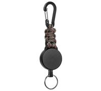 Whoasyst Porte-clés rétractable avec bobine robuste en fil d'acier enroulé - Mousqueton extensible - Avec clip de ceinture et boucle