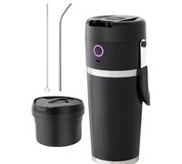 Whoasyst Presse-agrumes rechargeable à double paroi en acier inoxydable pour mélanger les jus pour bureau, camping, mixeur sous vide en acier inoxydable pour boissons froides