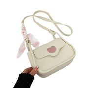 Whoasyst Sac à bandoulière en polyuréthane pour femme - Petit carré - Décontracté - Simple sous les bras - Joli sac à bandoulière tendance - Messenger en polyuréthane, blanc, One Size