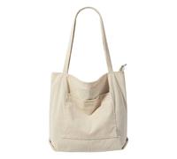 Whoasyst Sac à bandoulière rétro en velours côtelé pour femme avec sac à main spacieux pour faire du shopping ou voyager dans un élégant sac à main en velours côtelé style coréen, beige, One Size