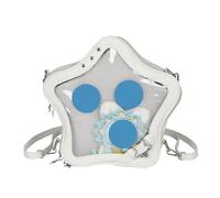 Whoasyst Sac à dos esthétique Itabag avec insert pour affichage d'anime, sac à bandoulière Itabag en forme d'étoile Sac à dos Sac à dos Sac à dos Ita Pins Affichage Bandoulière unique, blanc