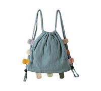 Whoasyst Sac à dos pour enfants - Grande capacité - Double sangle - Sac à dos polyvalent pour argent, pièces de monnaie, jouets, portefeuille, porte-monnaie en coton, vert foncé