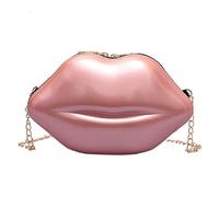 Whoasyst Sac à main Crossbdy couleur bonbon en forme de lèvre petite pochette de soirée pour téléphone portable avec chaîne en métal pour femmes en forme de lèvres ABS épaule, a, One Size