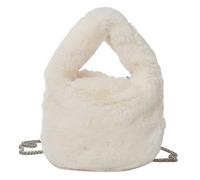 Whoasyst Sac à main tendance pour femme adapté pour le shopping, le travail et les rencontres, peut être utilisé comme sac fourre-tout à bandoulière ou sac à bandoulière en fourrure pour femme, blanc