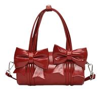 Whoasyst Sac à main tendance pour femme en cuir PU - Grand sac à main pour aisselles - Parfait pour le bureau et le shopping - Pochette de soirée, Rouge, One Size