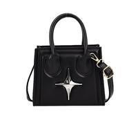 Whoasyst Sac fourre-tout en polyuréthane - Sac à bandoulière carré pour fille et femme - Sac à main polyvalent pour femme - Sac à bandoulière tendance, Noir , One Size