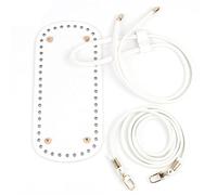 Whoasyst Sacs à tricoter en cuir synthétique avec base à clous avec trous - Sangles d'épaule de rechange pour femme - Sac fourre-tout pour adolescentes - Noir - Taille S, blanc, One Size