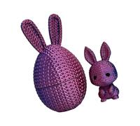 Whoasyst Statue géométrique en tricot pour œufs de Pâques - Pièce décorative unique faite à la main pour bureau, soulagement du stress - Décoration pour les amateurs d'art