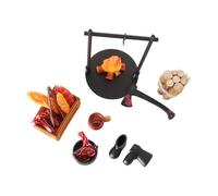 Whoasyst Steak de bois de chauffage miniature réaliste pour maisons de poupée à l'échelle 1/12, scènes de camping, décoration paysagère, accessoire de petits poils en bois pour décoration de fées en