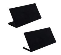 Whoasyst Support en bois noir en forme de L pour boucles d'oreilles, bijoux, présentoirs pour bijoux, présentoirs pour colliers, présentoirs pour spectacles, étui noir